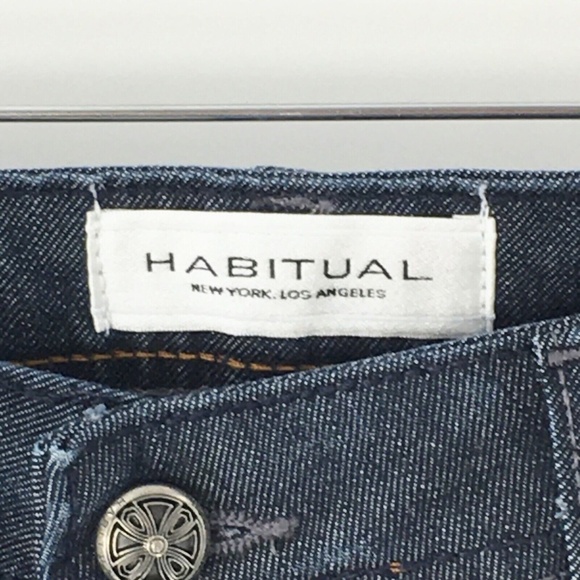 Habitual Women Wide Leg Low Rise Flared Jean Blue Y2K Denim Trouser Sz 28 x 35 - Picture 12 of 15